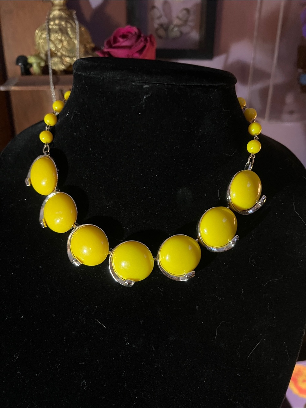 Vintage Yellow Statement Chocker Necklace - Women Jewelry